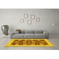 thumbnail image 3 of Ahgly Company Indoor Round Abstract Yellow Modern Area Rugs, 5' Round, 3 of 4