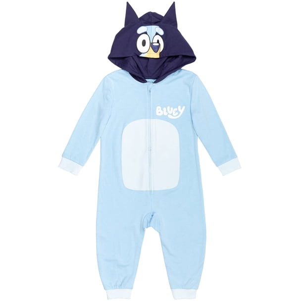 Disfraz de cosplay azul con cremallera para niños pequeños de 4 años
