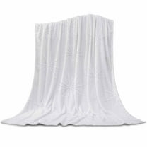 Winter Snowflake Flannel Blanket for Bed,Travel and Camping, Gray Background Christmas Snow Simple Super Soft Cozy Blanket for All Seasons 32"x48"