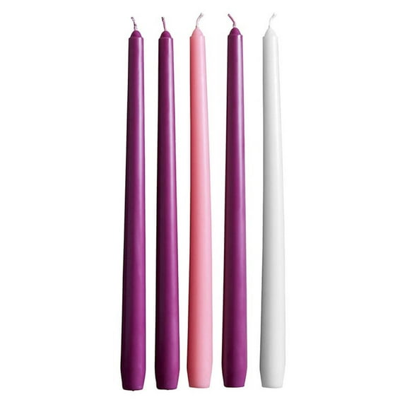Advent Taper 5 Candle Set (12 H) (Set Of 3 Purple/1 Pink/1 White)