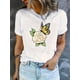 thumbnail image 1 of Camisetas con gráficos clásico para mujeres y adolescentes y niñas, playera de verano con estampado estéticoWomen's Casual Floral Butterfly Graphic Tee - Soft Round Neck Short Sleeve T-Shirt, Lightw, 1 of 7