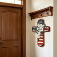 thumbnail image 2 of Memorial Day Saving!4th of July Decorations, The US Independence Day Round Wooden Sign Pendant Festival Star And Stripe Wooden Ornament Welcome Sign, 2 of 7