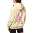 thumbnail image 4 of Breast Cancer Awareness Hoodies for Women Long Sleeve Loose Casual Zip Up Jacket Hooded Sweatshirt with Pockets, 4 of 8