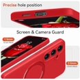 thumbnail image 2 of KOMI for Samsung Galaxy S25+/ S25 Plus Case with Stand, Slim Liquid Silicone Phone Cases for Galaxy S25 Plus Compatible with MagSafe Magnetic Ring Kickstand Case Full Camera Protection, Red, 2 of 5