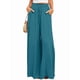 thumbnail image 2 of Pantalones Casuales de Cintura Alta para Mujer, de Color Liso, Largos y Anchos, con Bolsillos, para y Otoño. Azul y Verde L, 2 of 8