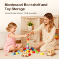 thumbnail image 4 of Sweet Time Corner Cabinet 2-Tier Toy Organizers and Storage, Rubber Wood Triangular Montessori Shelf for Kids Room, Playroom, Nursery, Classroom, Kindergarten, 4 of 8