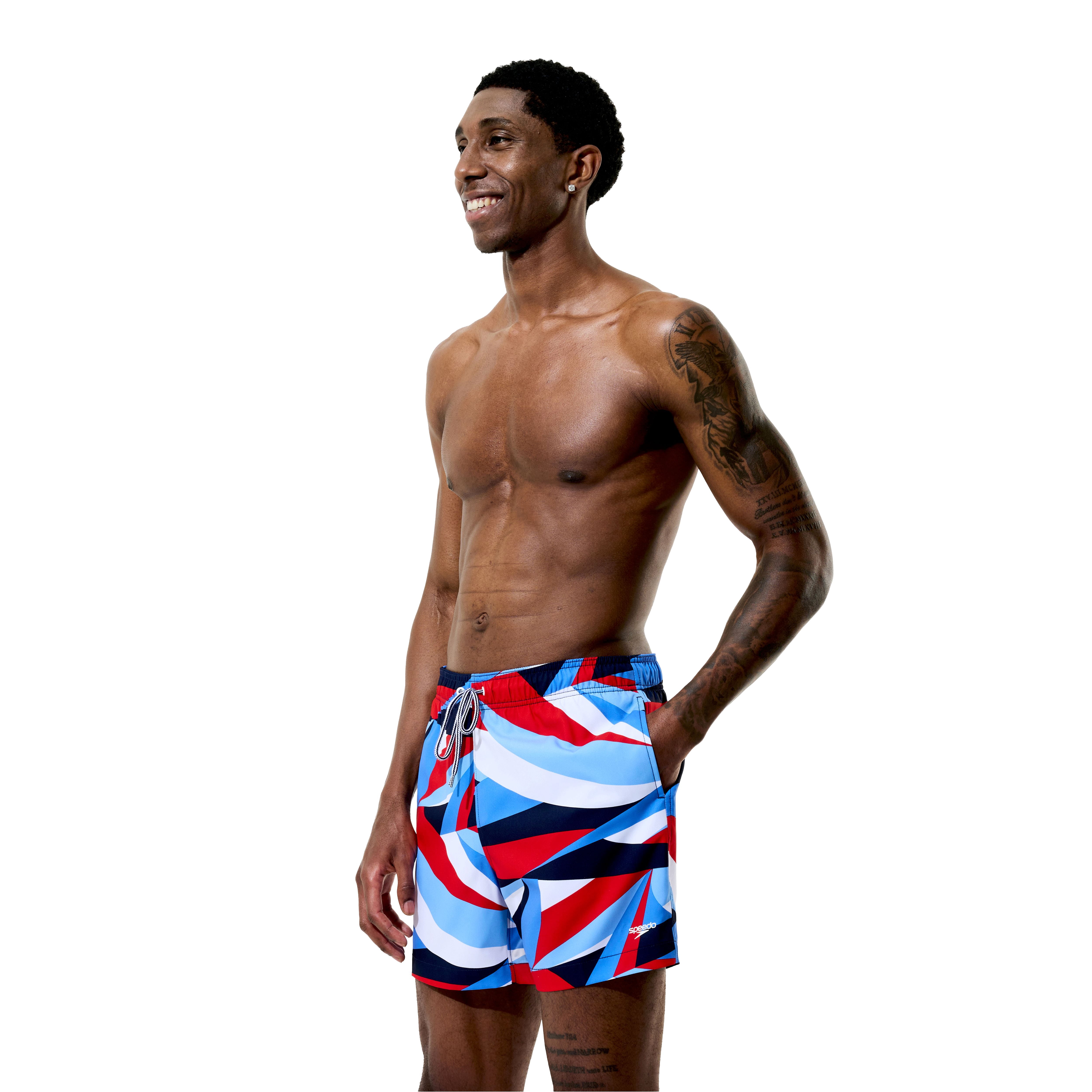 Speedo Men's 5.5" Printed Volley with Comfort Brief Liner, Sizes S-XXL