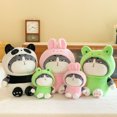 thumbnail image 3 of Juguete de Peluche cerdo Rana Panda gato Tabby muñeco blando con capucha Jinlin, 3 of 5