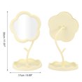 thumbnail image 2 of 1 Pc Espejo Cosmético de Escritorio para Mujeres con Girasoles para Viajes de Negocios Vacaciones Espejo de Plástico Amarillo Plateado, 2 of 3