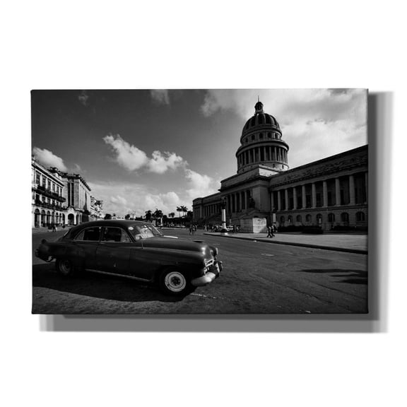 Epic Graffiti 'Old Car BW' by Istvan Nagy, Canvas Wall Art, 60"x40"