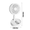 thumbnail image 3 of Foldable USB Rechargeable Fan, Retractable 3-Speed Desk Fan, 1200mAh Lithium Battery Fan, 180° Adjustable Camping Fan, Space-Saving Travel Cooling Device, Durable Outdoor/Office Air Circulator, 3 of 7