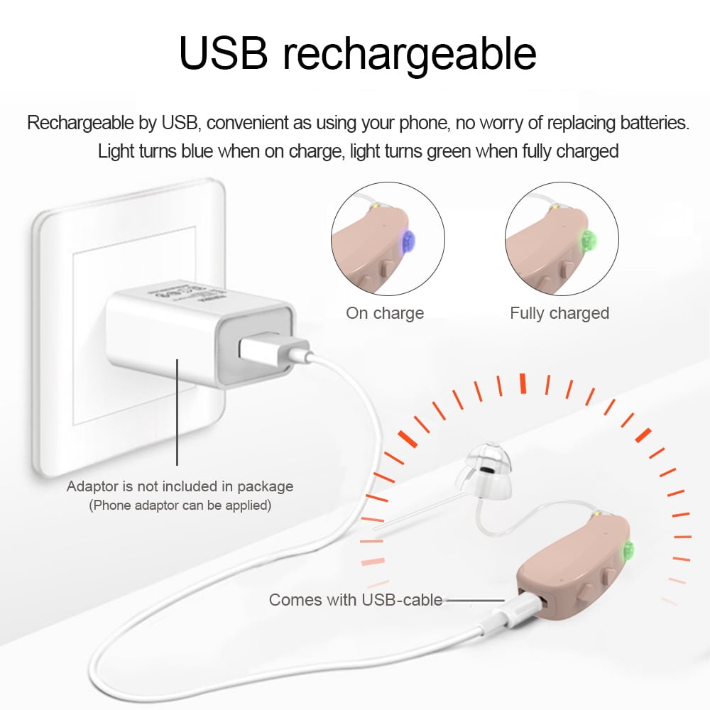 Personal Sound Amplifier for Ears,Rechargeable in-Ear Sound Amplifier(Beige)