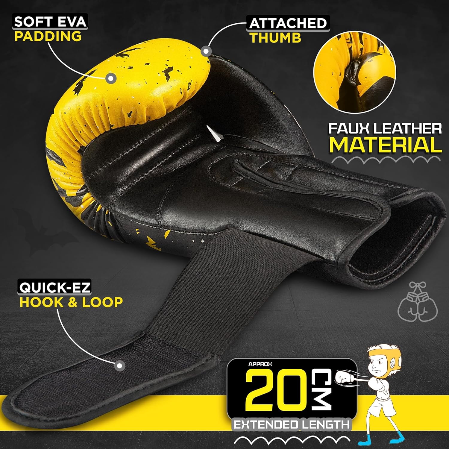 WYOX Sports Kids Boxing Gloves, 4 oz, Youth Sparring Gear for Strength Training, Punching Bag, Muay Thai, Martial Arts