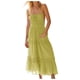 thumbnail image 1 of Vestido largo sin espalda con tirantes finos para mujer - Color liso, tirantes ajustables, diseño fluido y vaporoso para el verano, 1 of 8