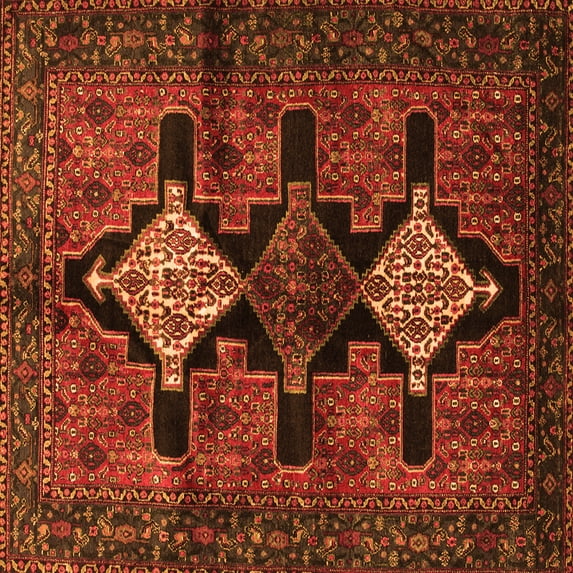 Ahgly Company Indoor Square Persian Orange Traditional Area Rugs, 8' Square