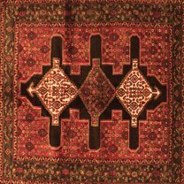 Ahgly Company Indoor Square Persian Orange Traditional Area Rugs, 8' Square