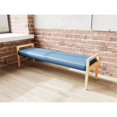 thumbnail image 3 of Pemberly Row Waiting Reception 3 Seat Bench Wood Frame in Blue, 3 of 5