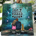 thumbnail image 1 of Custom Personalized Couple And Dogs Quilt/Fleece Blanket - Couple With Upto 5, 1 of 7