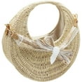 thumbnail image 2 of Kukuzhu Straw Tote Bag Summer Beach Bag for Women Handmade Round Straw Rattan Woven Handbag for Travel, 2 of 6