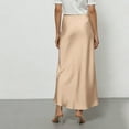 thumbnail image 4 of KDDYLITQ Satin Skirts for Women Silk High Waisted Maxi Skirt a Line Solid Color Casual Long Skirts Elegant Skirt Khaki L, 4 of 4