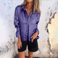 thumbnail image 2 of AherBiu Plus Size Tops for Women Button down Shirts Long Sleeve Vintage Lapel V Neck Blouse Shirt, 2 of 6