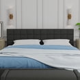 thumbnail image 2 of Varia 20" Tall Panel Upholstered Headboard, 3-Row Square Tufting, King Size, Dark Grey, 2 of 8