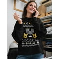 thumbnail image 2 of Tstars Women's Funny Jewish Holidays Ugly Christmas Hanukkah Sweatshirt, Small Black, 2 of 5