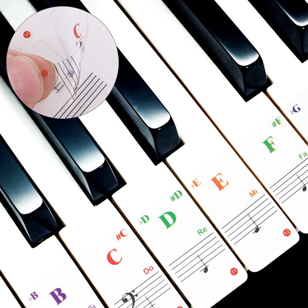 88/61/54/49 Electronic Keyboard Piano Stave Transparent Note Sticker Notation Version & Sheet Music Piano Accessories 