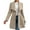 Khaki, variant on Women's Classic Coat Lapel Collar Open Front Long Jacket Pea Coat Camel Color M