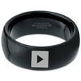 thumbnail image 2 of Tungsten Video Play Button Band Ring 8mm Men Women Comfort Fit Black Dome Polished, 2 of 4