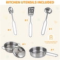 thumbnail image 6 of Pirecart Kids Pretend Play Kitchen Toddler Kitchen Playset with Utensils, Microwave, Storage Boxes, Lights & Sounds, Birthday Gift for Age 3+ Girls and Boys, White, 6 of 8