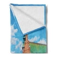 thumbnail image 2 of Travel Soft Flannel Fleece Throw Blanket, Scenic Summer Castle Square Sigismund Column Old Town in the Warsaw Poland, Cozy Plush for Indoor and Outdoor Use, 70" x 90", Multicolor, by Ambesonne, 2 of 5