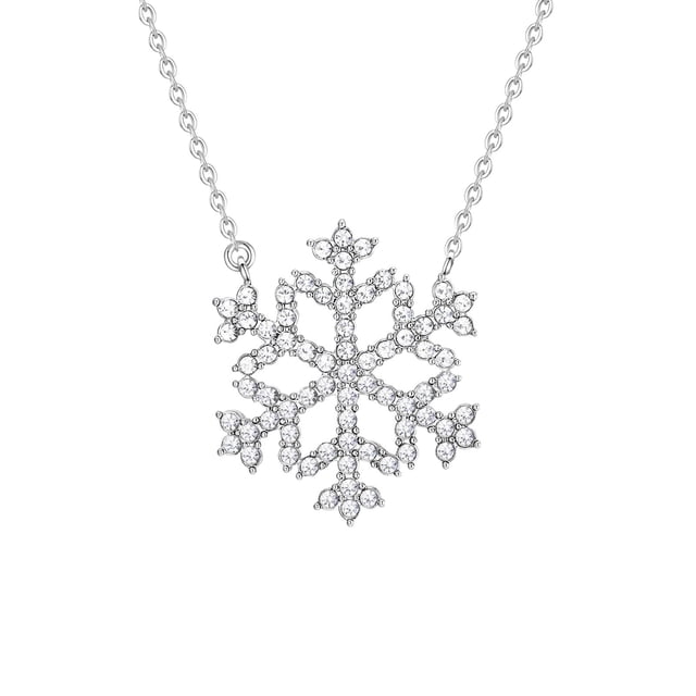FcBaudy Collier pour Femmes, Bijoux pour Femmes, Bijoux pour Femmes Collier Flocon de Neige Tempérament Bijoux Féminins Collier Flocon de Neige un Collier