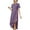 Purple, variant on Kmdttou Women's Summer Fashion Loose Short Sleeve Round Neck Solid Color Dress,Fashionable Casual Dresses for Women 2025