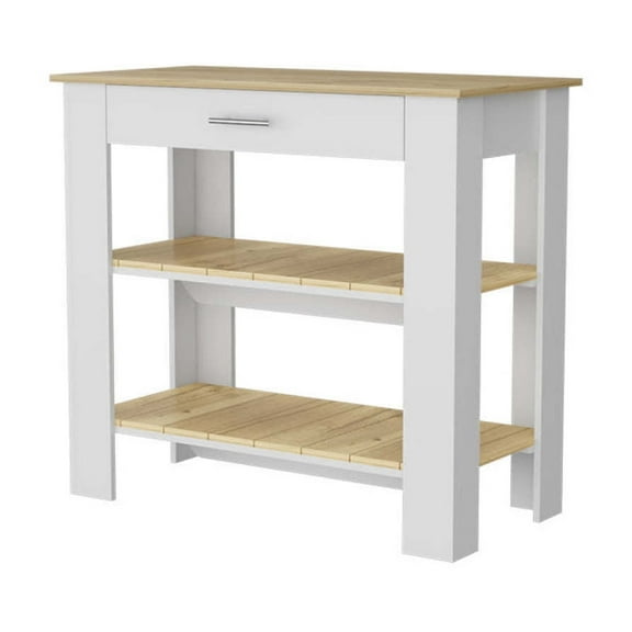 Brooklyn 40 Kitchen Island, Two Shelves, One Drawer Multicolor   MDF   Engineered Wood