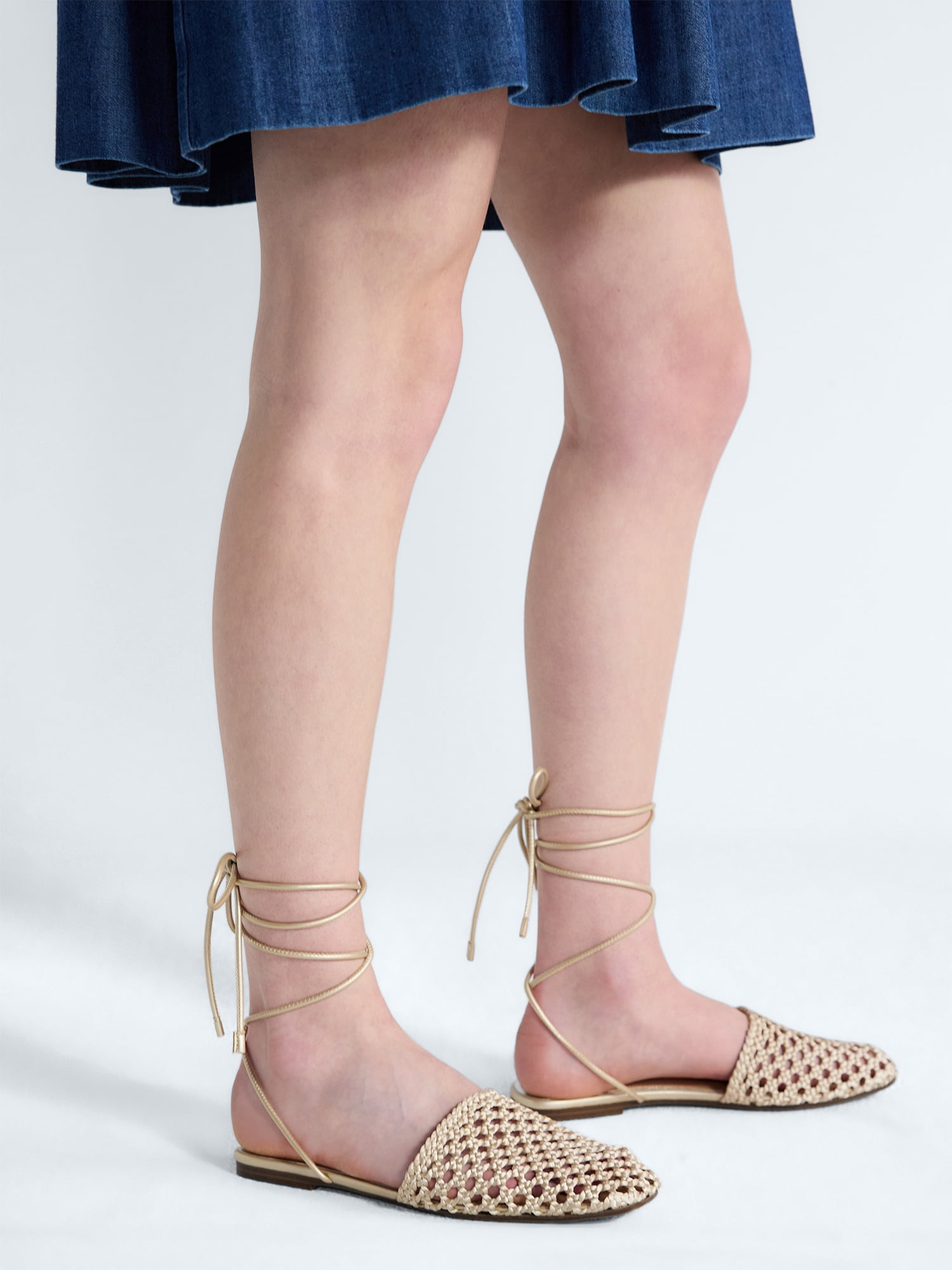 Free Assembly Women's Woven Wrap Slide Flats