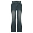 thumbnail image 4 of Women'S Wide Leg Jeans Trendy High Waisted Stretchy Straight Leg Jeans Buttoned Zipper Loose Denim Pants With Pocket Blue L, 4 of 7