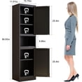 thumbnail image 2 of Tall Metal Bathroom Storage Cabinet, 67" Slim Narrow Organizer with Adjustable Shelves & Open Compartments, for Bathroom, Living Room, Home Office, Black, 2 of 8