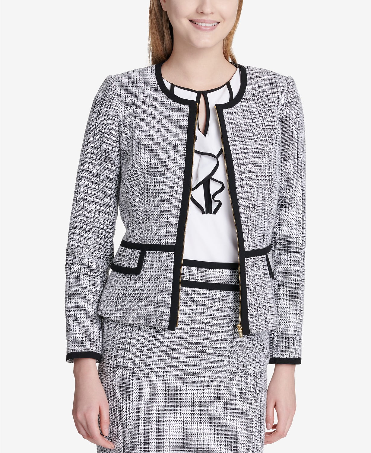 top lace up zip calvin klein