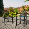 thumbnail image 3 of Nuu Garden Outdoor Patio Chair Set of 2 Bistro and Dining Chairs, Powder-coated Finish and Iron Frame, for Outdoor and Indoor Space, Patio, Deck, Garden, Backyard, Balcony, Black, 3 of 10