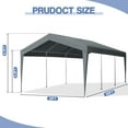 thumbnail image 6 of Ktaxon 10x20Ft Carport, Large Heavy Duty Car Tent with Galvanized Steel Frame, Portable Storage Boat Shed Canopy Garage, Gray, 6 of 12