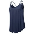 thumbnail image 2 of SSOULM Women's Loose Fit Flowy V Neck Sexy Pleated Cami Tank Top With Plus Size, 2 of 5