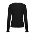 thumbnail image 5 of HCYSFG Womens Tie Front Cardigan V Neck Long Bell Sleeve Peplum Hem Slim Fit Ribbed Knit Sweater Casual Layering Tops, 5 of 5