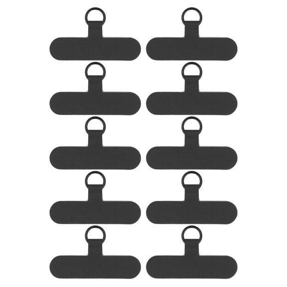 No-Adhesive Lanyards for Smartphones, Securely Prevent Drops, Black Universal Phone Tether Tabs, 10-Pack
