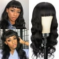 thumbnail image 6 of Black Wigs for Women Hair Wigs with Bangs Body Wigs with Human Hair Wigs Lace Front Wigs 150% Density Brazilian Virgin Hair Glueless Wig Natural Color Lace Front Wigs Human Hair, 6 of 7
