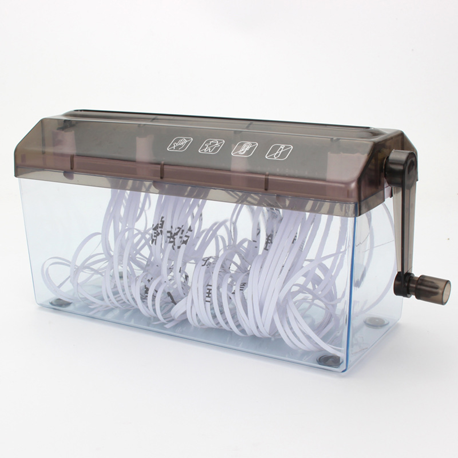 Pnellth A4 Paper Hand Shredder Portable Paper Shredder Manual Shredder 3mm Strip Cut Transparent Window Documents Paper Cutting Tool Home Office Stationery