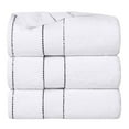 thumbnail image 3 of Superior Niles Egypt Produced Giza Cotton Bath Towel Set of 3 , White-Black, 3 of 14