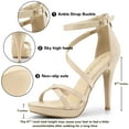 thumbnail image 2 of BLISSFUL STEP Women's Solid Color Stiletto Heel Zipper Ankle Strap Platform Sandals, 2 of 7