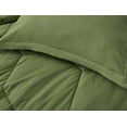 thumbnail image 6 of Chezmoi Collection Vero Olive Green Comforter Set King Size 3-Piece Fluffy Soft Lightweight Bedding Honeycomb Geometric Stone-Washed Microfiber Comforter Set for All Season, 6 of 9