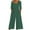 Green, variant on ABATAB Summer Jumpsuits for Women Dressy Casual Loose Wide Leg Rompers Half Sleeve One Piece V Neck Baggy Fashion Outfits with Pockets